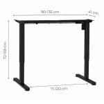 Elektrický rám stola s nastavením výšky 72–118 cm, doska do 160 cm, čierny, ModernHome